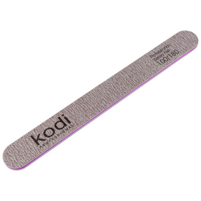 Пилка для ногтей Kodi Professional №83 прямая 100/180 коричневая Пилка 100/180 для коррекции формы и длины ногтей, помогает быстро обработать свободный край и поддерживать аккуратный маникюр дома и в салоне
