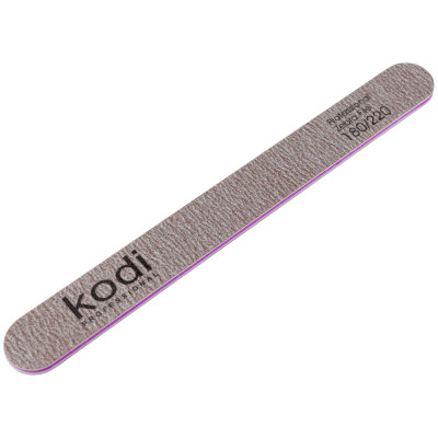 Пилка для ногтей Kodi Professional №84 прямая 180/220 коричневая Помогает аккуратно скорректировать длину и форму натуральных ногтей, предотвращая расслоение и обеспечивая ухоженный вид после каждой процедуры маникюра