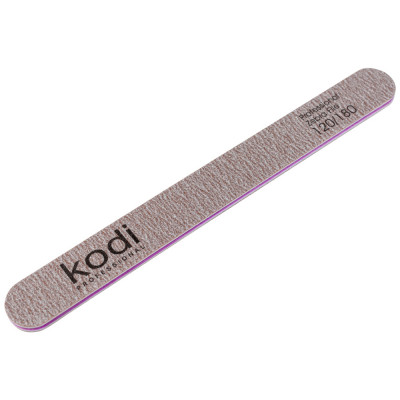 Пилка для ногтей Kodi Professional №86 прямая 120/180 коричневая Помогает быстро придать форму ногтям, скорректировать длину и подготовить поверхность покрытия для аккуратного маникюра