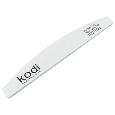 Пилка для ногтей Kodi Professional №16 полумесяц 100/150 белая Пилка 100/150 грит помогает быстро корректировать длину и форму искусственных ногтей, обеспечивая аккуратный маникюр без сколов и неровностей