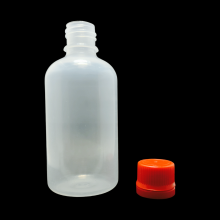 Флакон полімерний 100 мл із червоною кришкою