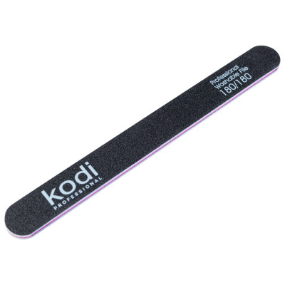 Пилка для ногтей Kodi Professional №48 прямая 180/180 черная Пилка помогает быстро скорректировать длину и форму натуральных и искусственных ногтей, обеспечивая аккуратный опил без расслоения и лишних усилий