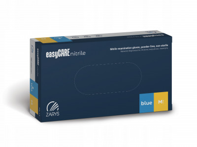Перчатки нитриловые Zarys easyCARE Blue M 100 шт Перчатки нитриловые Zarys easyCARE blue голубые, M 100шт/уп. диагностические перчатки, нестерильные, симметричные, неприпудренные, микротекстурированные по пальцам.