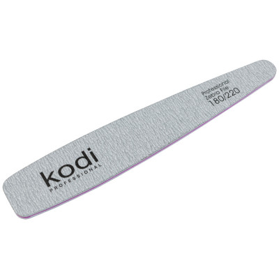 Пилка для ногтей Kodi Professional №117 конусная 180/220 серая Пилка Kodi Professional 180/220 помогает быстро придать натуральным ногтям аккуратную форму и сгладить край без повреждений во время маникюра