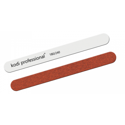 Пилка для ногтей Kodi Professional Прямая White/Brown 180/240 Удобная двухсторонняя пилка предназначена для окончательного опила ногтей после использования более грубых пилок (убирает все царапины), а так же для натуральных ногтей