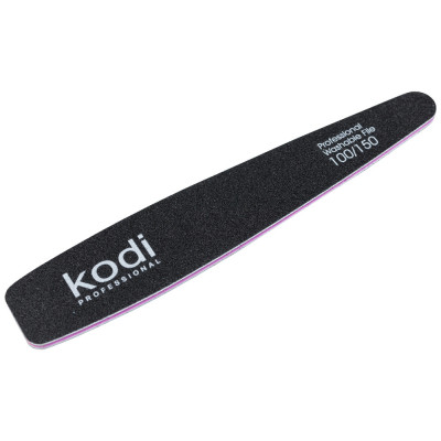 Пилка для ногтей Kodi Professional №63 конусная 100/150 черная Пилка помогает быстро скорректировать форму и длину искусственных ногтей, обеспечивает аккуратный опил без сколов и неровностей при маникюре