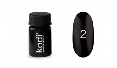 Гель-краска Kodi Professional №2 (черный) Cпециальная гель-краска для росписи и дизайна ногтей. Не растекается, хорошо держится на ногте и долго сохраняет форму и цвет. Подходит для создания сложных, вычурных композиций с множеством линий и элементов №2 (черный)